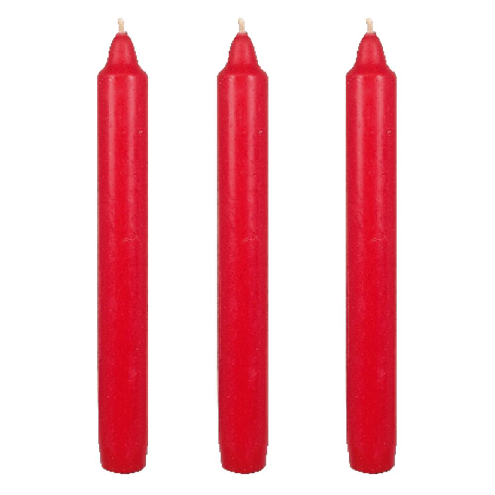 Antikklys, 17,5cm, Ø2,1cm, rød, parafin, 6 timer