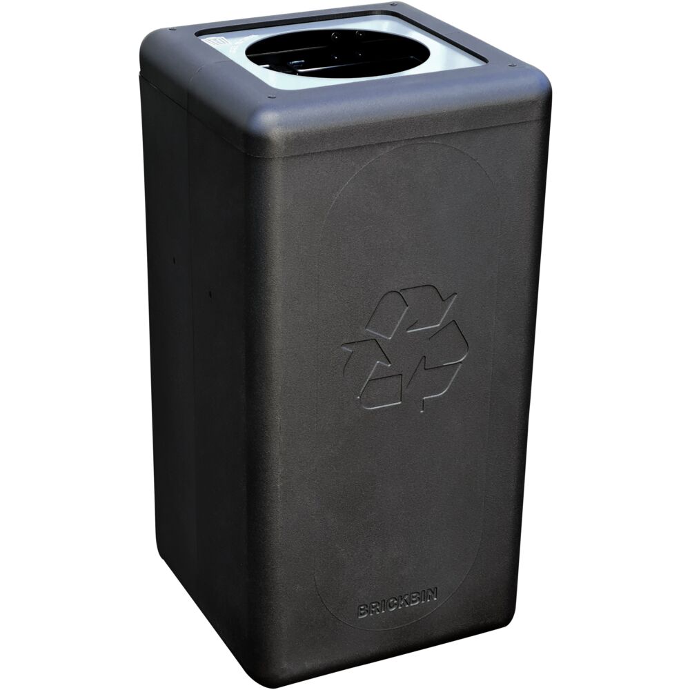 Avfallsbeholder, BrickBin, Sort/grå, 65 l, 35x35x70cm, plast, med sekkholder