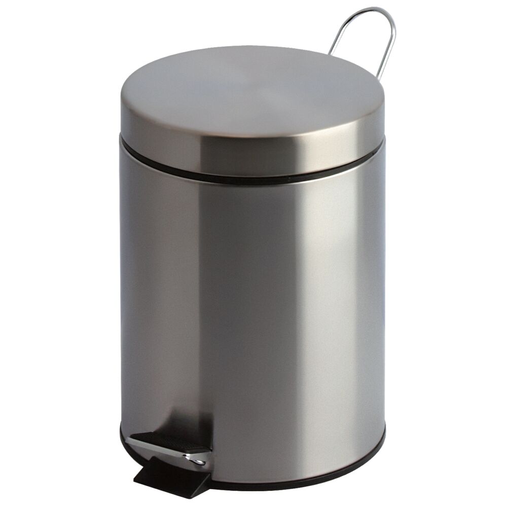 Avfallsbeholder m/pedal, V-Part, Grå, 12 l, 29,5x25,5x40cm, stål