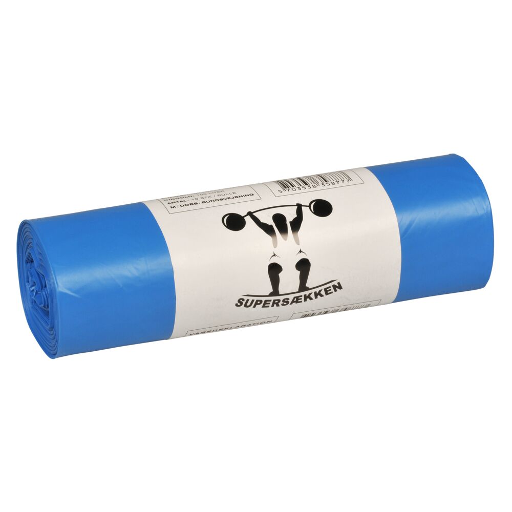 Avfallssekk, ABENA, Blå, 100 l, 70x110cm, 25my, LDPE/virgin, 10stk/rl