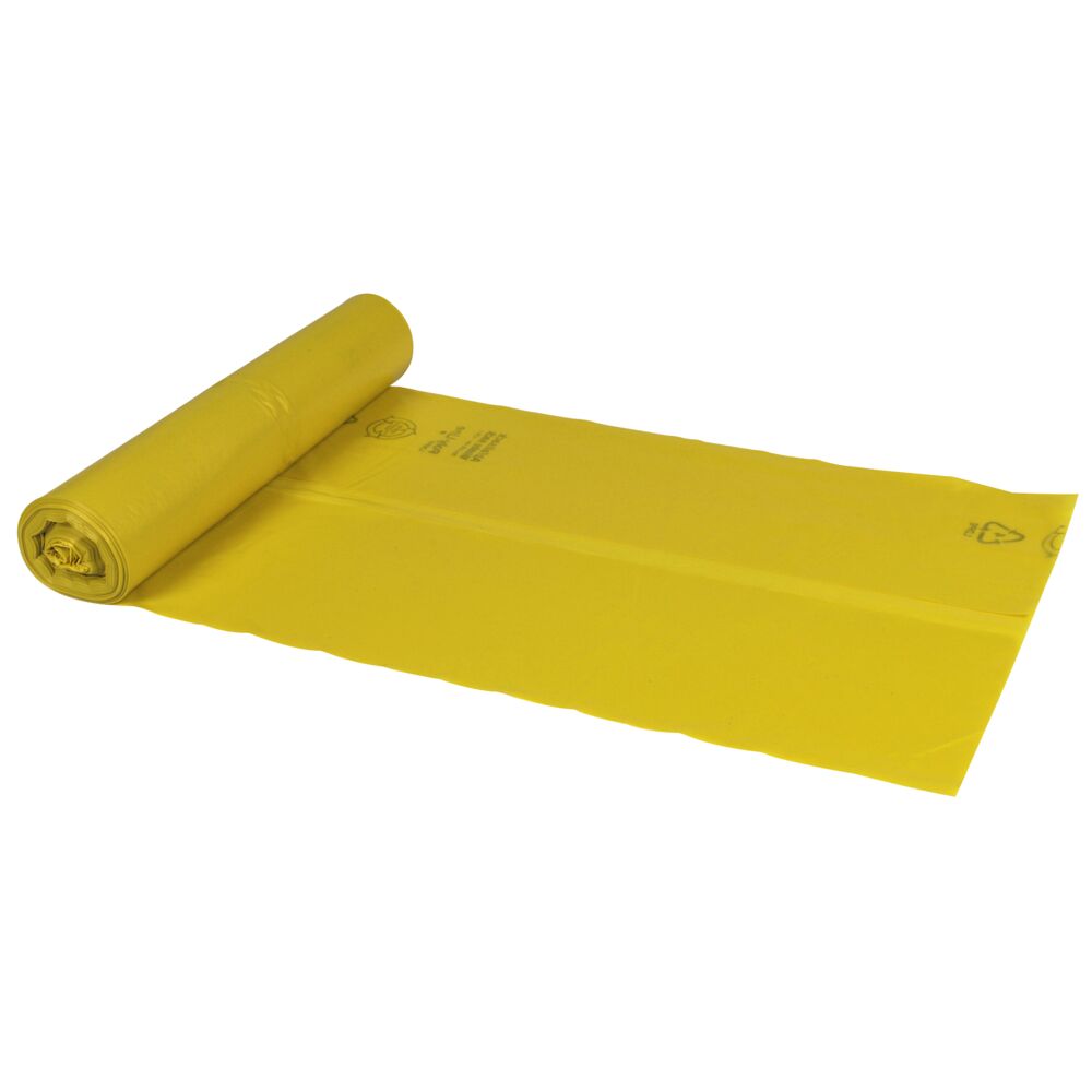 Avfallssekk, ABENA, Gul, 100 l, 70x110cm, 34my, LDPE/resirkulert, 25stk/rl