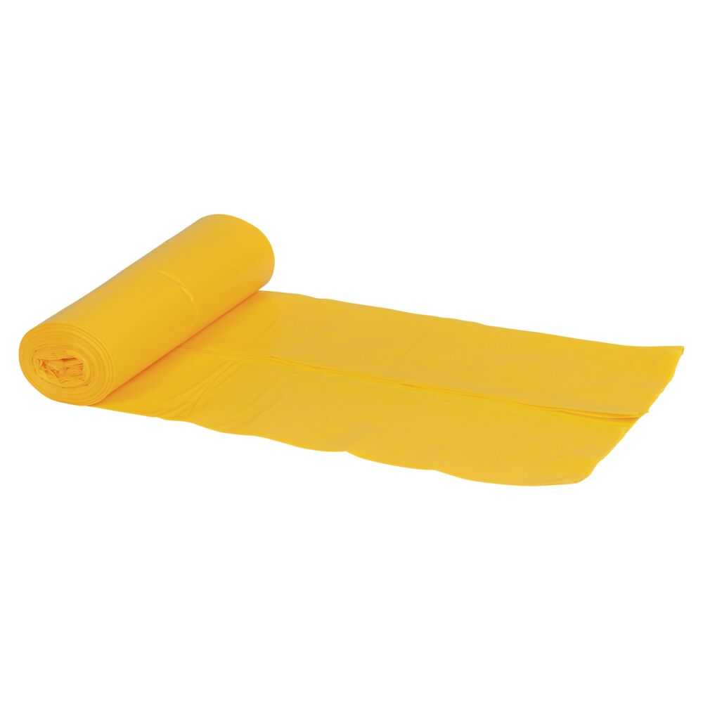 Avfallssekk, ABENA, Gul, 60 l, 55x103cm, 35my, LDPE/virgin, 10stk/rl