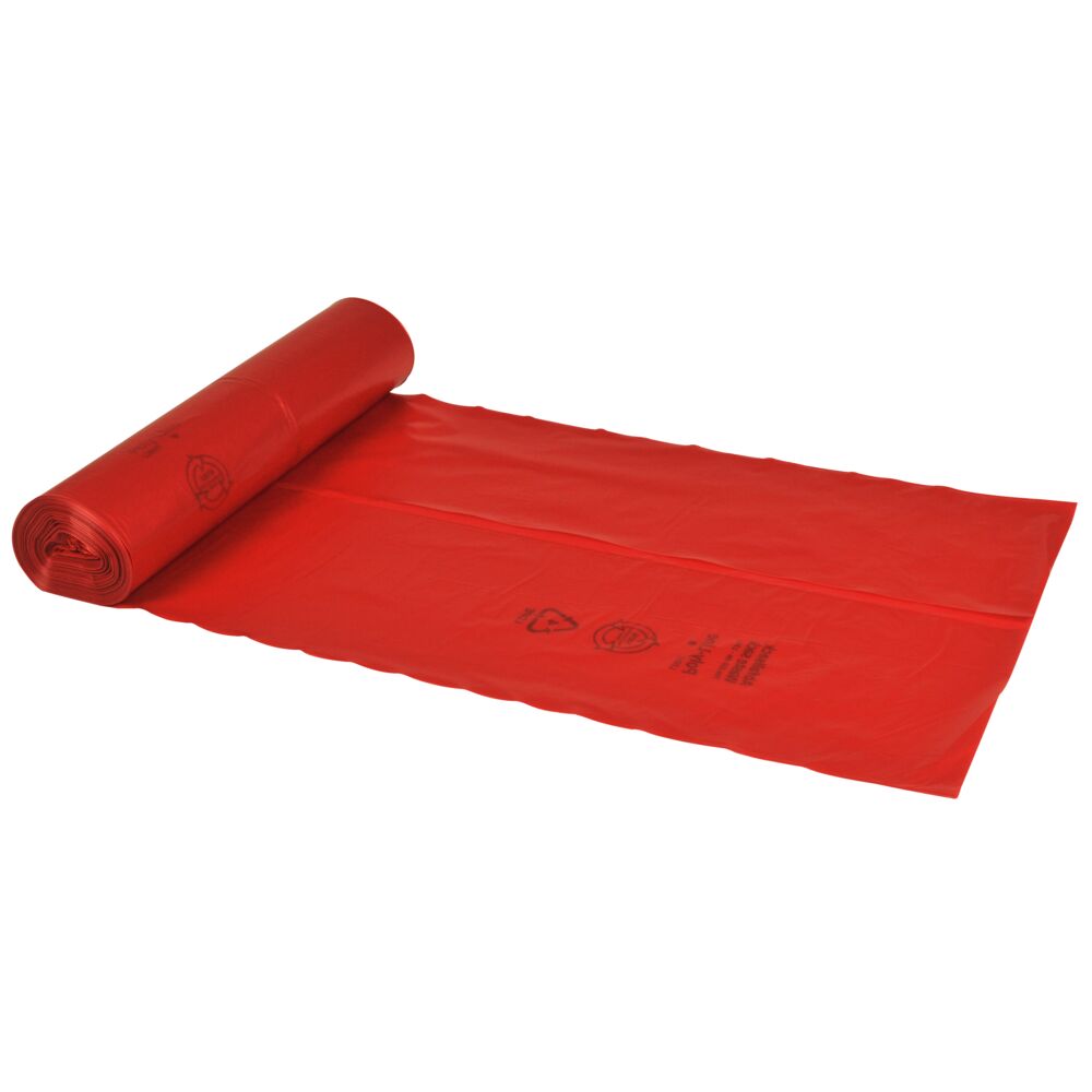 Avfallssekk, ABENA Poly-Line, 120 l, 70x110cm, 34 my, rød, LDPE/recycle