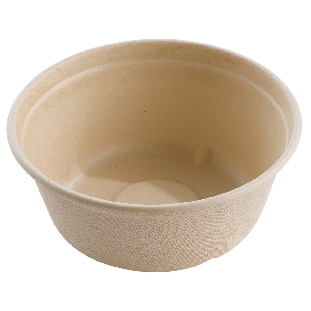 Bagasse skål, 6cm, Ø15cm, 500 ml, brun, sukkerrør, komposterbar, pfas fri