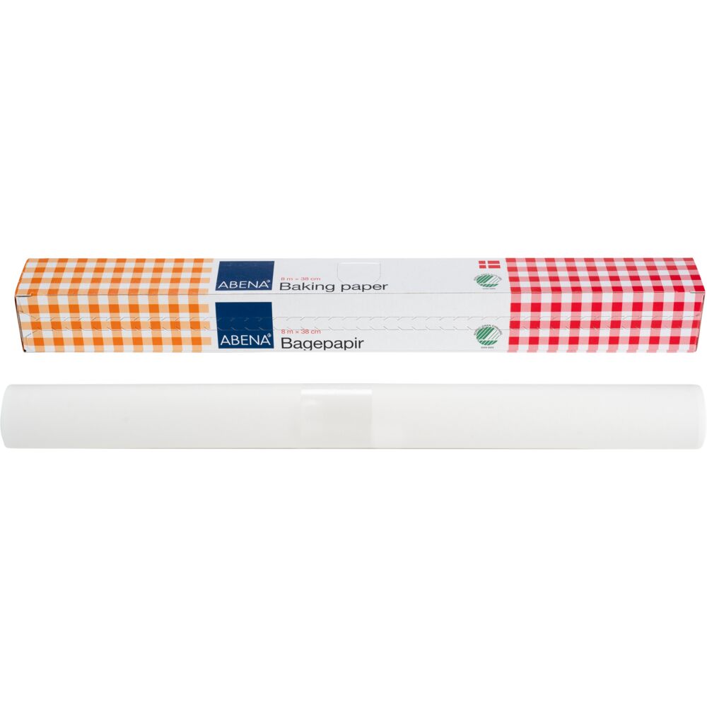 Bakepapir, ABENA, 8m x 38cm, bleket, i eske
