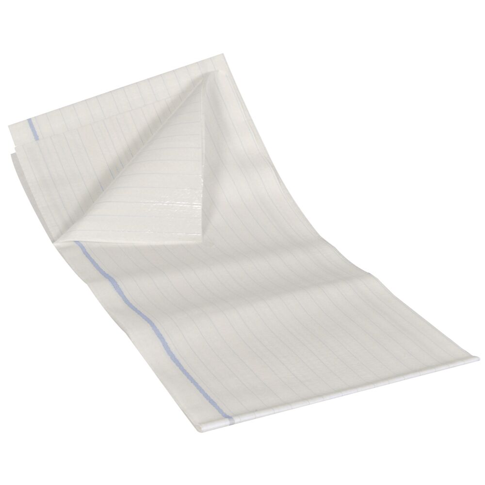 Beskyttelseslaken med tråder, Abena Abri-Bed Light, 3-lags, 140x80cm, hvit, PE/papir, 48 tråder