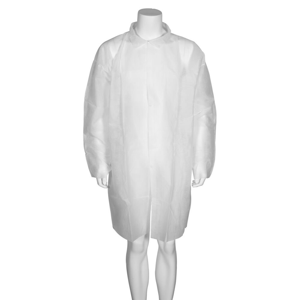 Besøksjakke, ABENA Classic, S/M, 100x72cm, hvit, PP, usteril, engangs