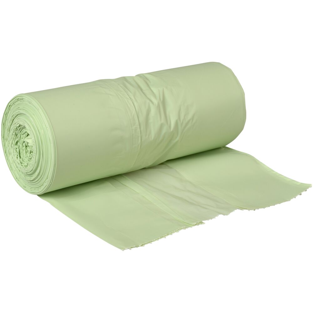 Biopose, 35 l, 60x74cm, 18 my, transparent grønn, stivelse/komposterbar polyester