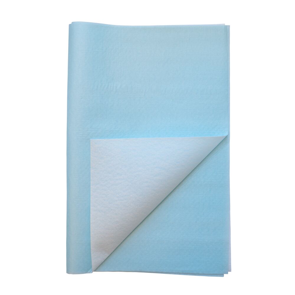 Blodprøveunderlag, ABENA, 2-lags, 38x50cm, blå, PE/airlaid, engangs