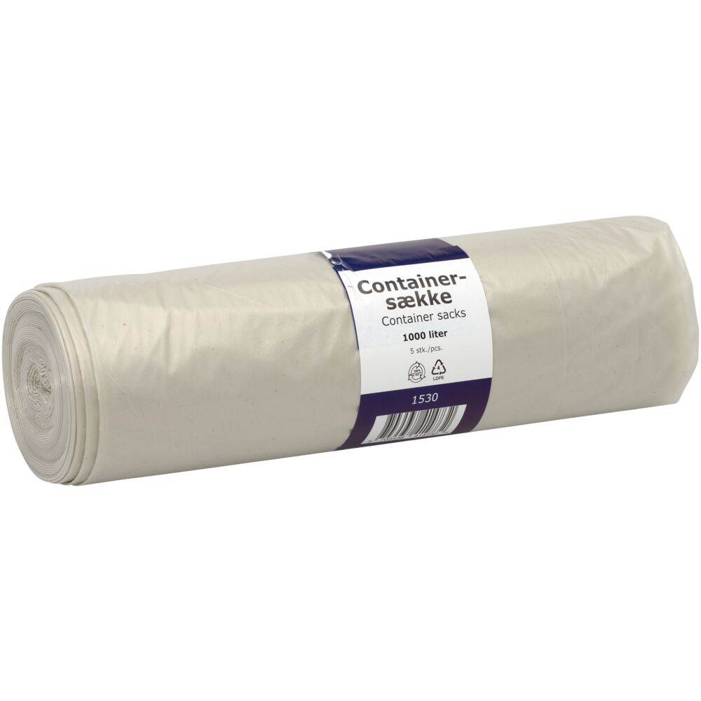 Containersekk, ABENA, Klar, 1000 l, 228x172,5cm, 40my, LDPE/resirkulert, 5stk/rl