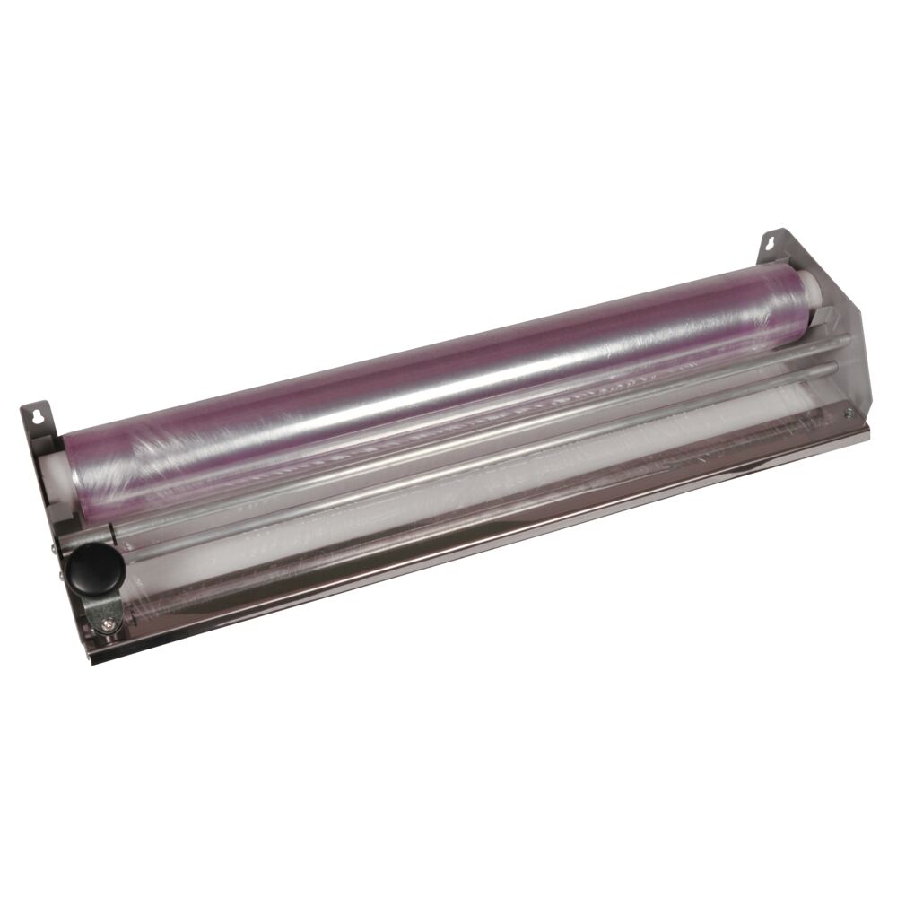 Dispenser, ABENA Cater-Line, 60x20x11cm, sølv, rustfritt stål, med rulleskjær, til plastfolie