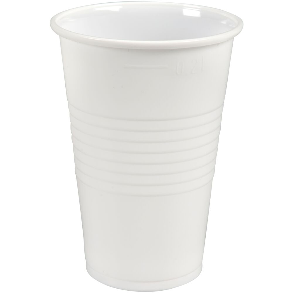 Drikkebeger, ABENA Gastro, 9,8cm, Ø7cm, 20 cl, 23 cl, hvit, PP, med riller
