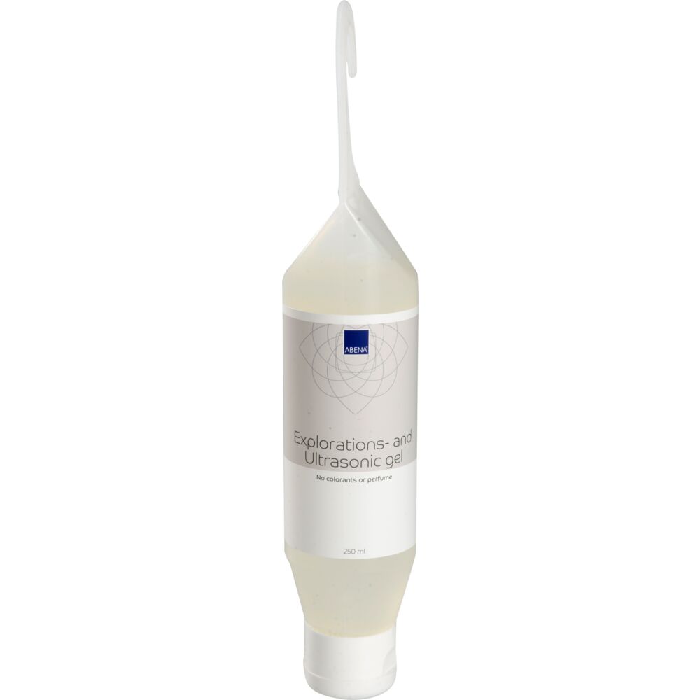 Eksplorasjons- og ultralydsgel, ABENA, 250 ml, klar, uten farge og parfyme, flaske med krok, kan bru