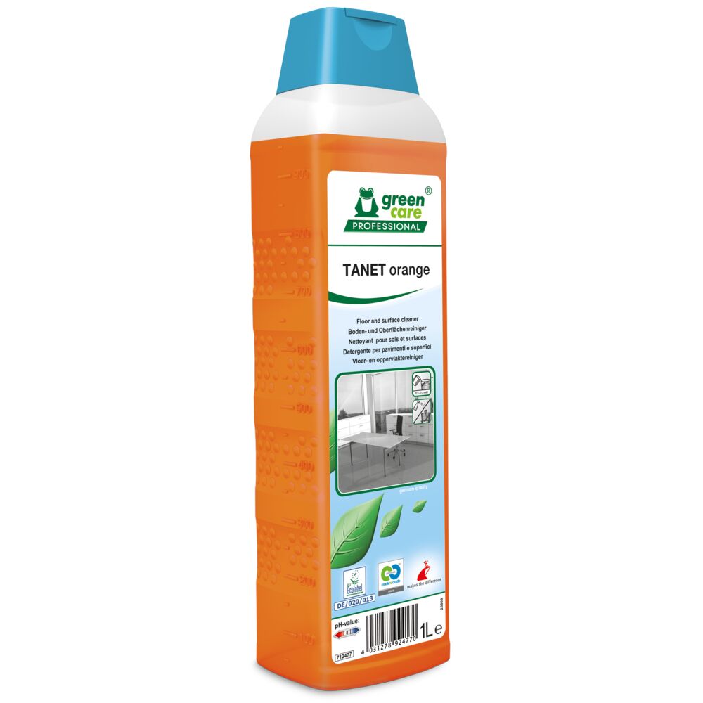 Gulvrengjøring, Green Care Professional TANET Orange, 1 l, uten voks, med farge og parfyme