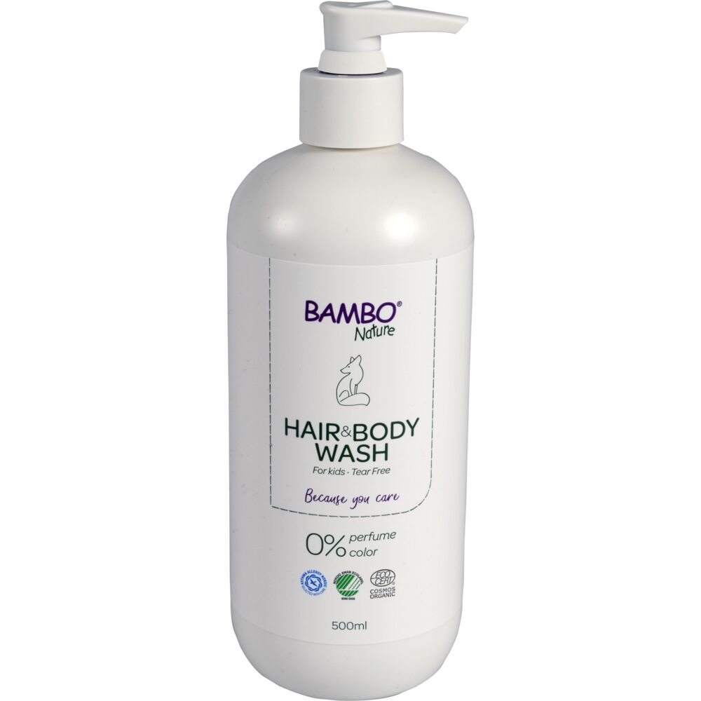 Hair & Bodywash, Bambo Nature, 500 ml, uten farge og parfyme