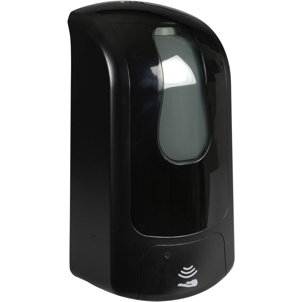 Håndfri dispenser, 1000 ml, sort, til påfylling av hånddesinfeksjon (flytende/gel) og hånds