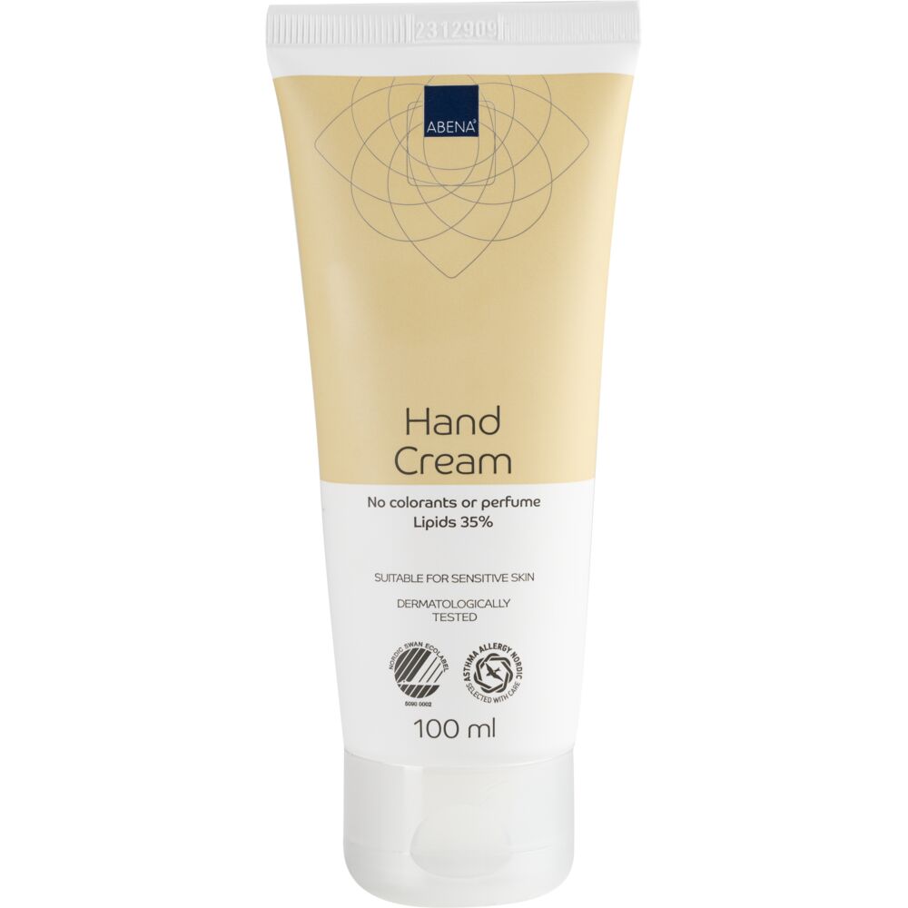 Håndkrem, ABENA, 100 ml, uten farge og parfyme, 35% fett