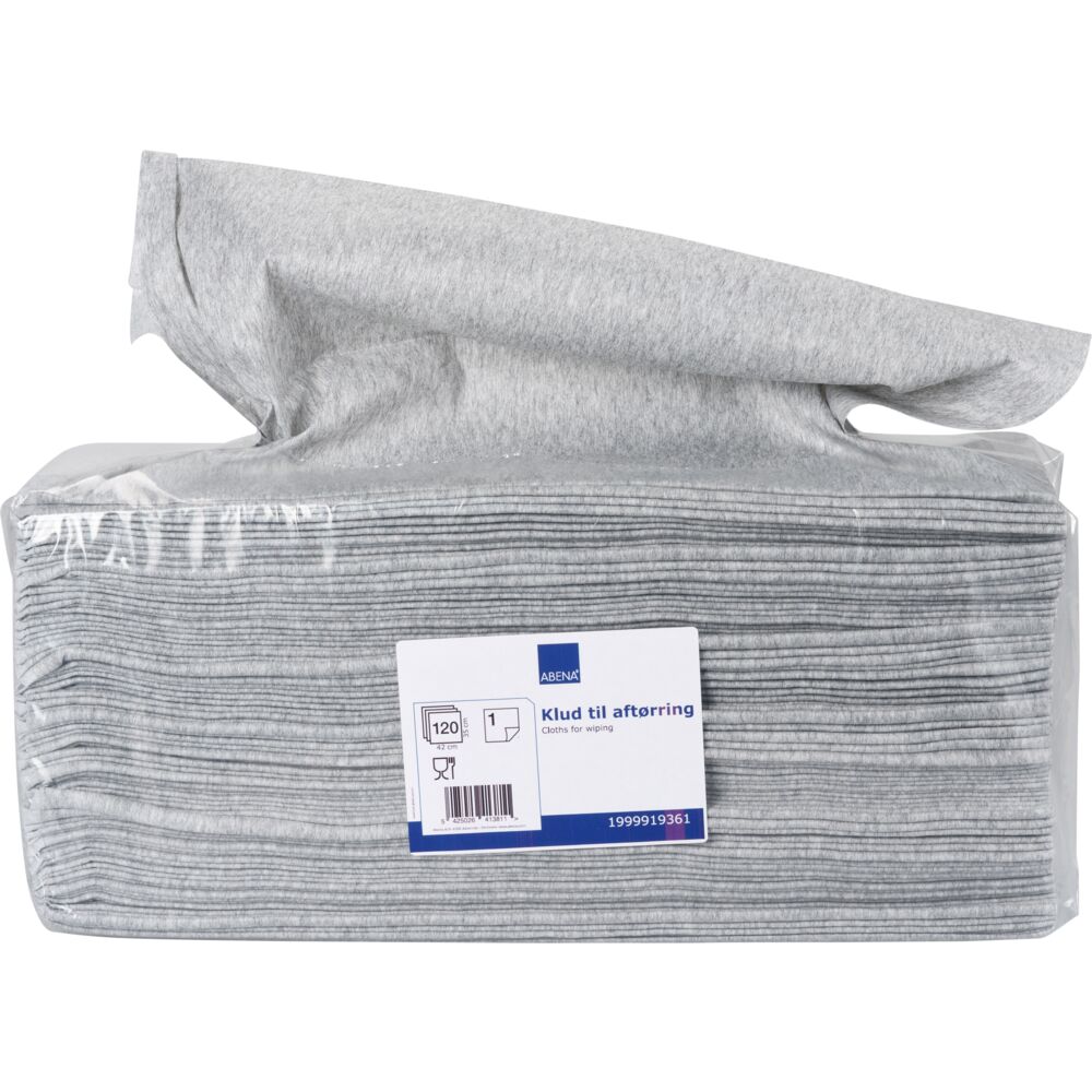 Industriklut, ABENA, 1-lags, interfold, 42x35cm, 10,5 cm, grå, nonwoven