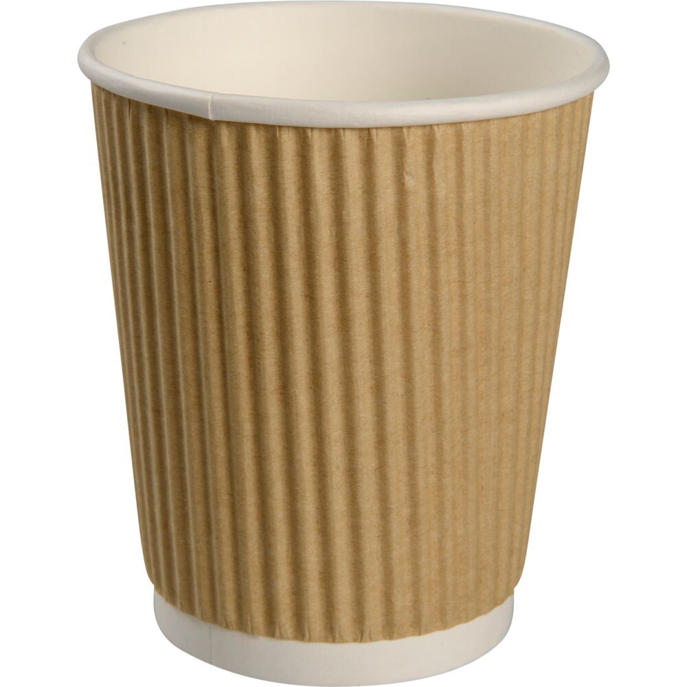 Kaffebeger, 9cm, Ø8cm, 24 cl, 28 cl, 8oz, brun, papp/PE, Ripple Wall light