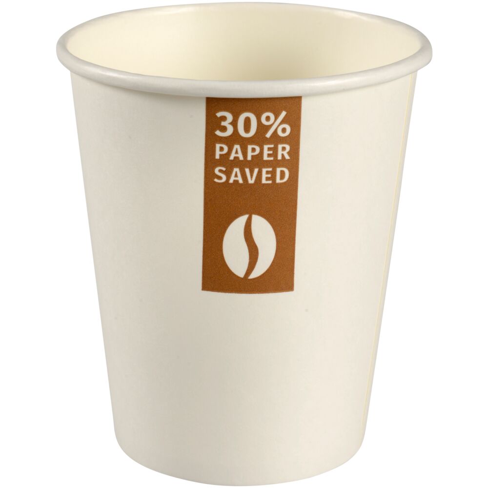 Kaffebeger LessIsMore, 9cm, Ø8cm, 24 cl, 25 cl, 8 oz, hvit, papp/PE
