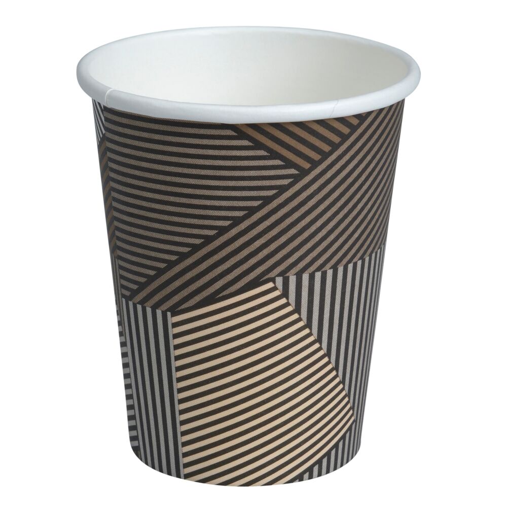 Kaffebeger Lines, ABENA Gastro, 9cm, Ø8cm, 24 cl, 28 cl, 8 oz, brun, papp/PE