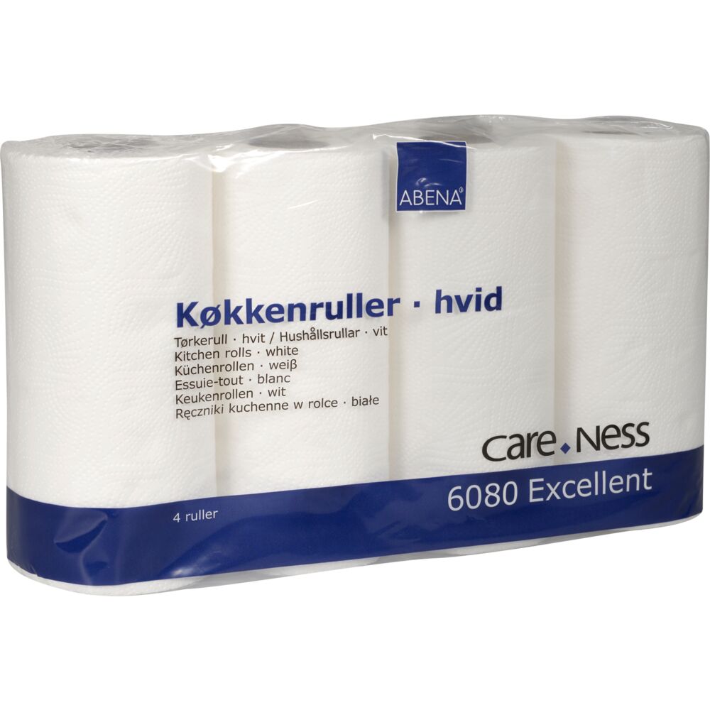Kjøkkenrull, ABENA Excellent, 2-lags, 17,8m x22,5cm, hvit, nyfiber