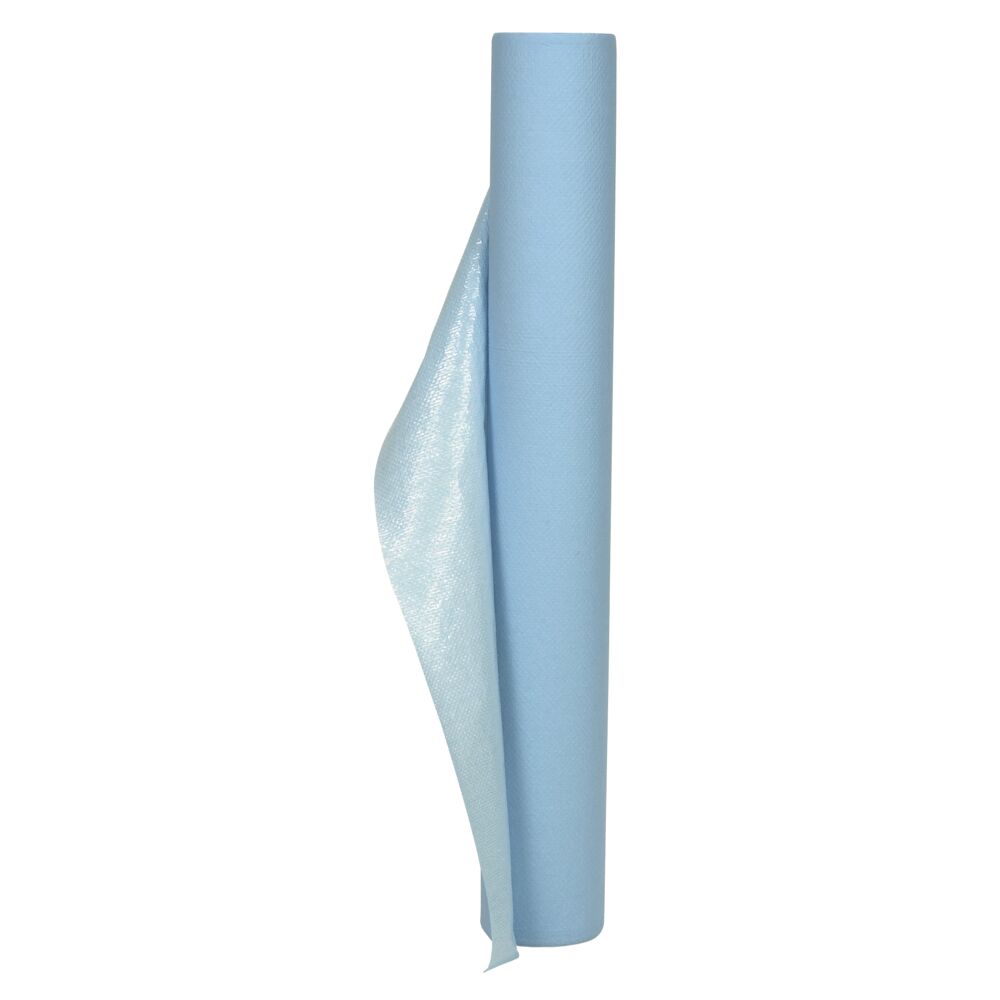 Legebenkpapir, ABENA, Couch Rolls, 2-lags, 65m x 60cm, lyseblå, PE/tissue, perforert