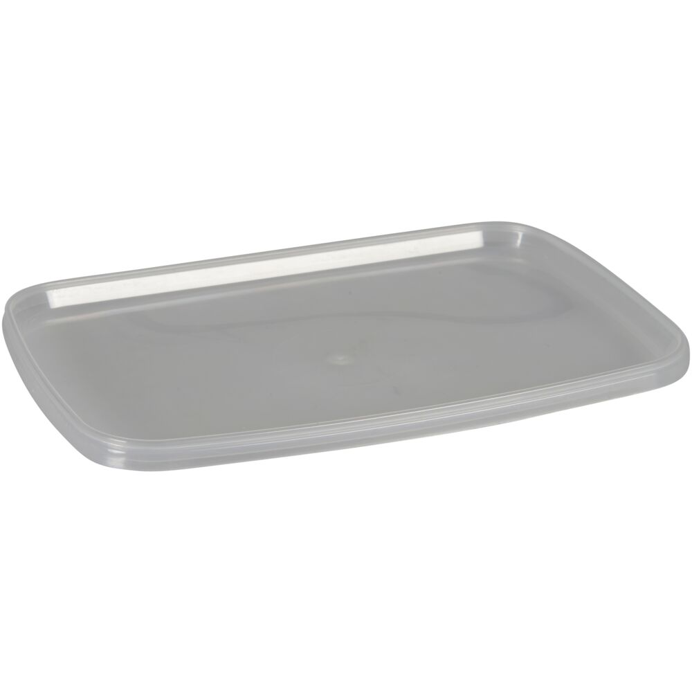 Lokk til plastbeger, 18,9x12,5x0,7cm, klar, PP, til stablebeger, stor forpakning