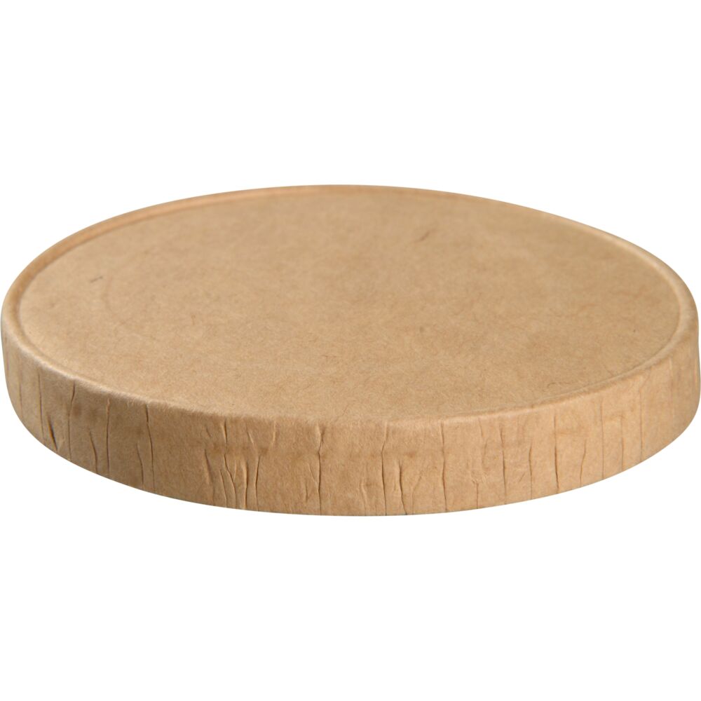 Lokk til porsjonsbeger, Ø6,15cm, brun, kraft/papir/PE