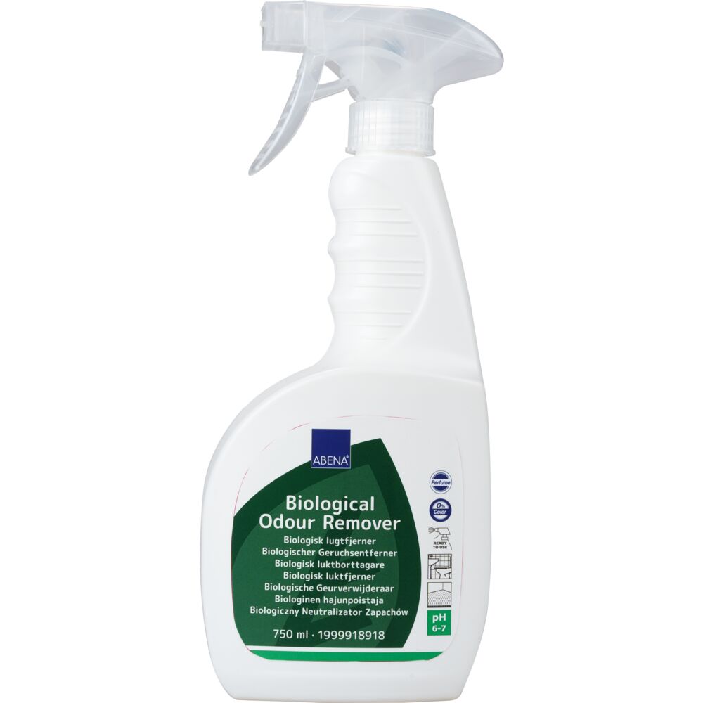 Luktfjerner, ABENA, 750 ml, klar-til-bruk, biologisk, uten farge, med parfyme