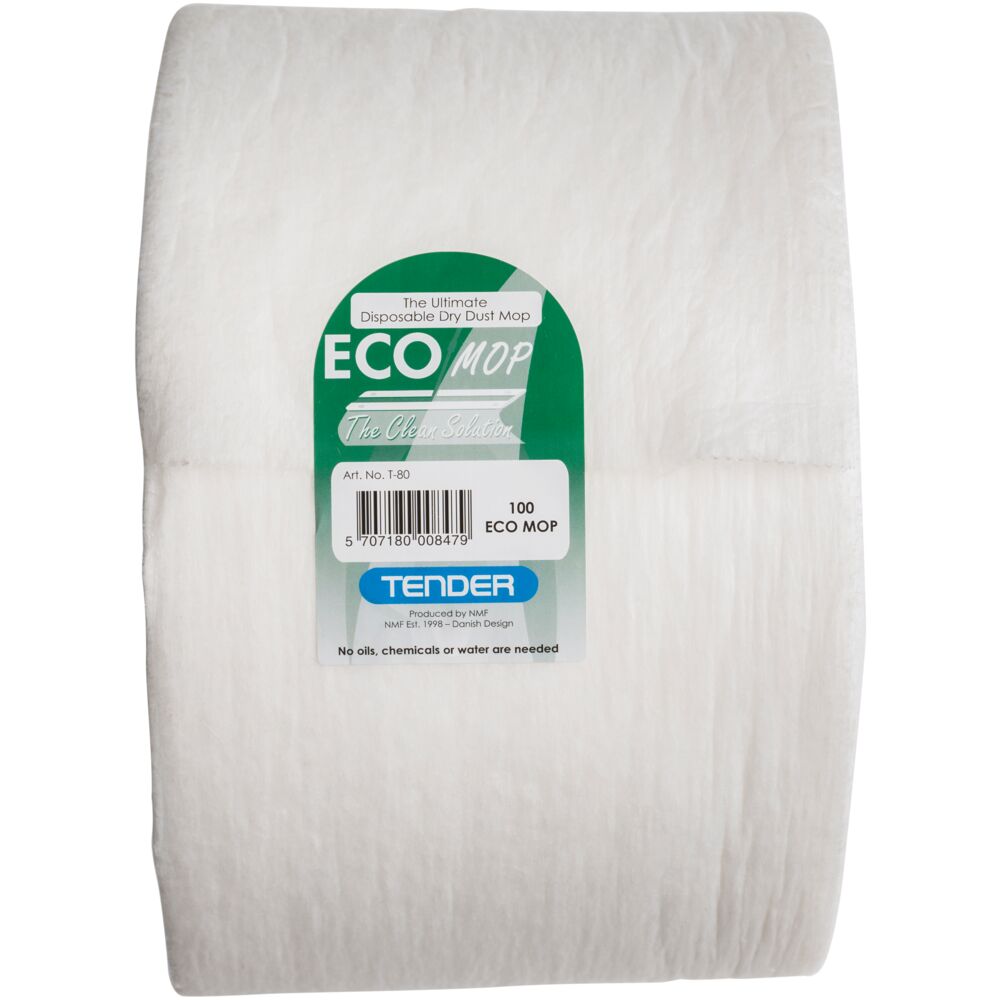 Mopprull, TenTax Eco Mop, hvit, 60 cm, perforert, 100 stk., engangs