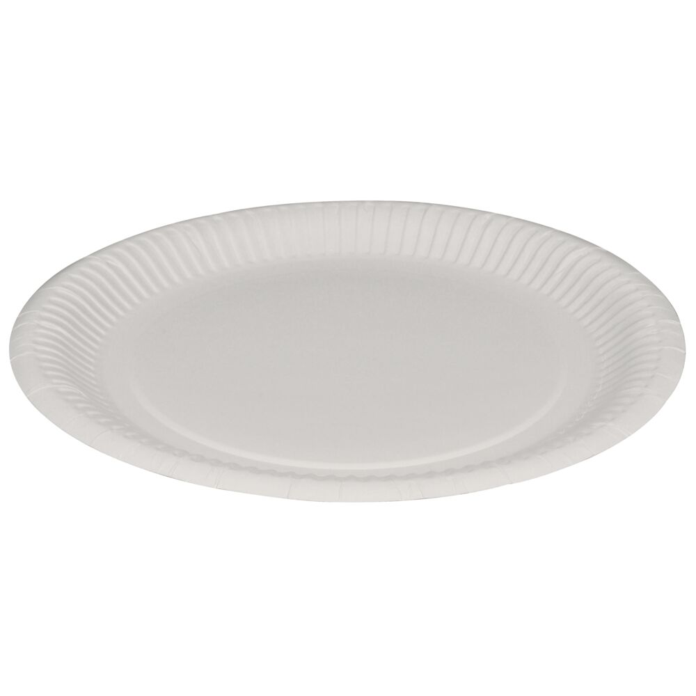 Papptallerken, ABENA Gastro, Ø22,5cm, hvit, papp, kaolin coating