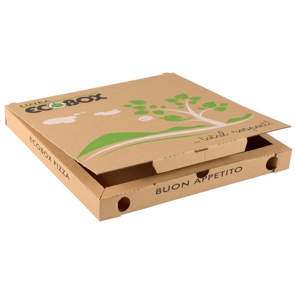 Pizzaeske, Ecobox, 32x32x3cm, 384 g/m2, brun, papp