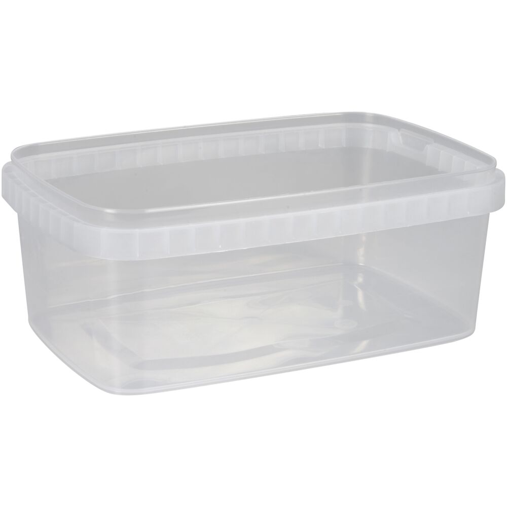 Plastbeger, 19,2x12,9x7,3cm, 1200 ml, klar, PP, 1-roms, Stor forpakning