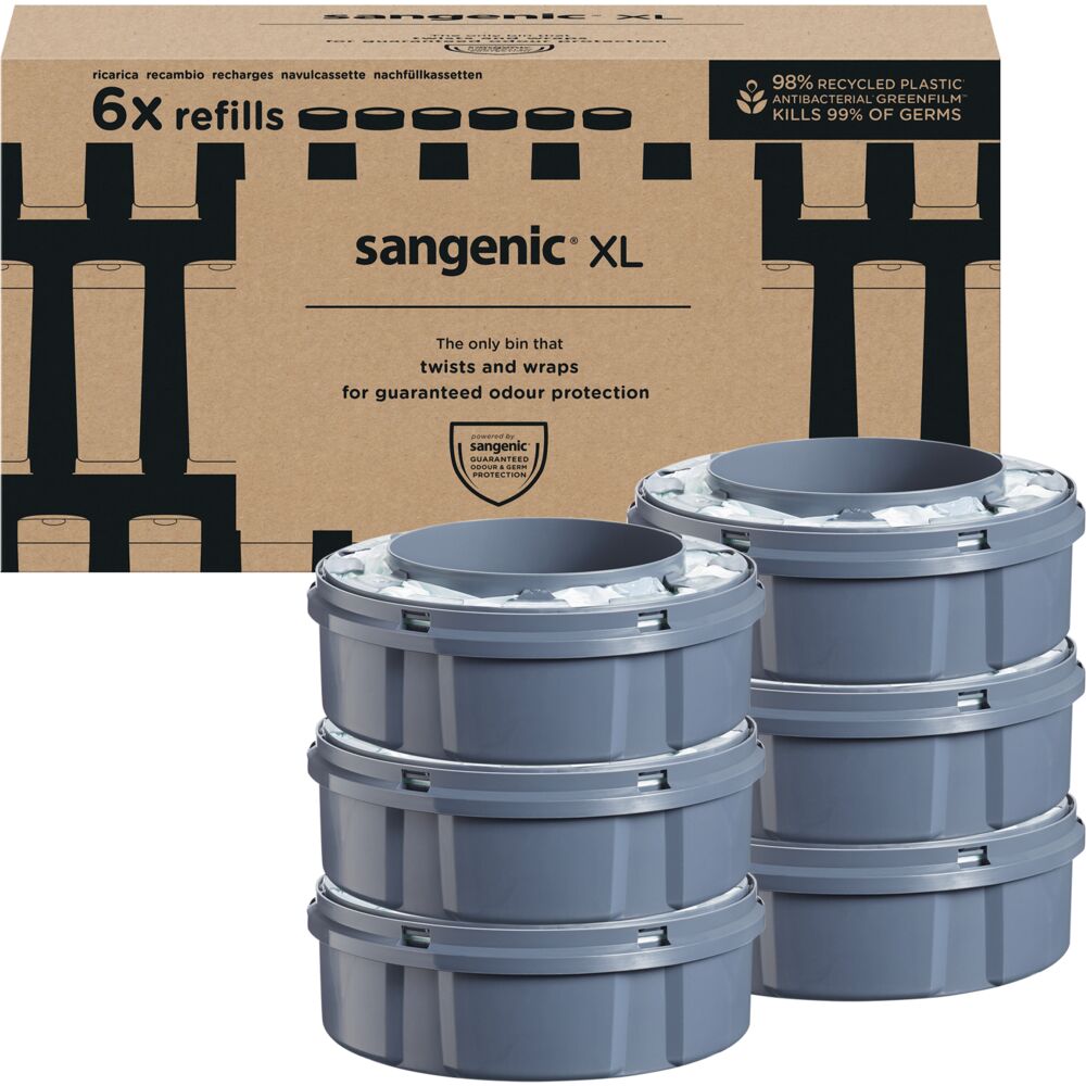 Refill til Bleiebøtte, Sangenic, Hvit, parfymert, Twist&Click XL