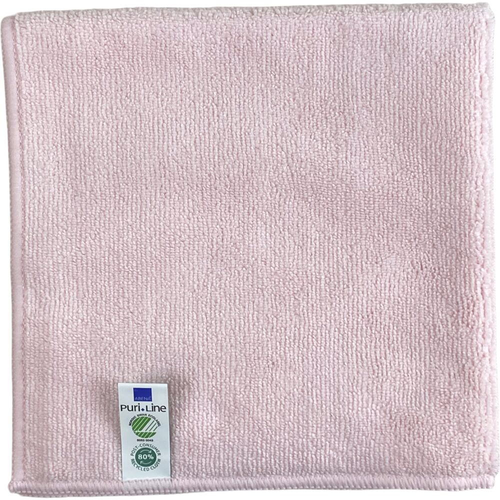 Rengjøringsklut, ABENA Puri-Line Basic, 32x32cm, rød, mikrofiber, 80% resirkulert