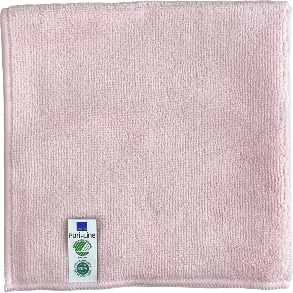 Rengjøringsklut, ABENA Puri-Line Basic, 40x40cm, rød, mikrofiber, 80% resirkulert