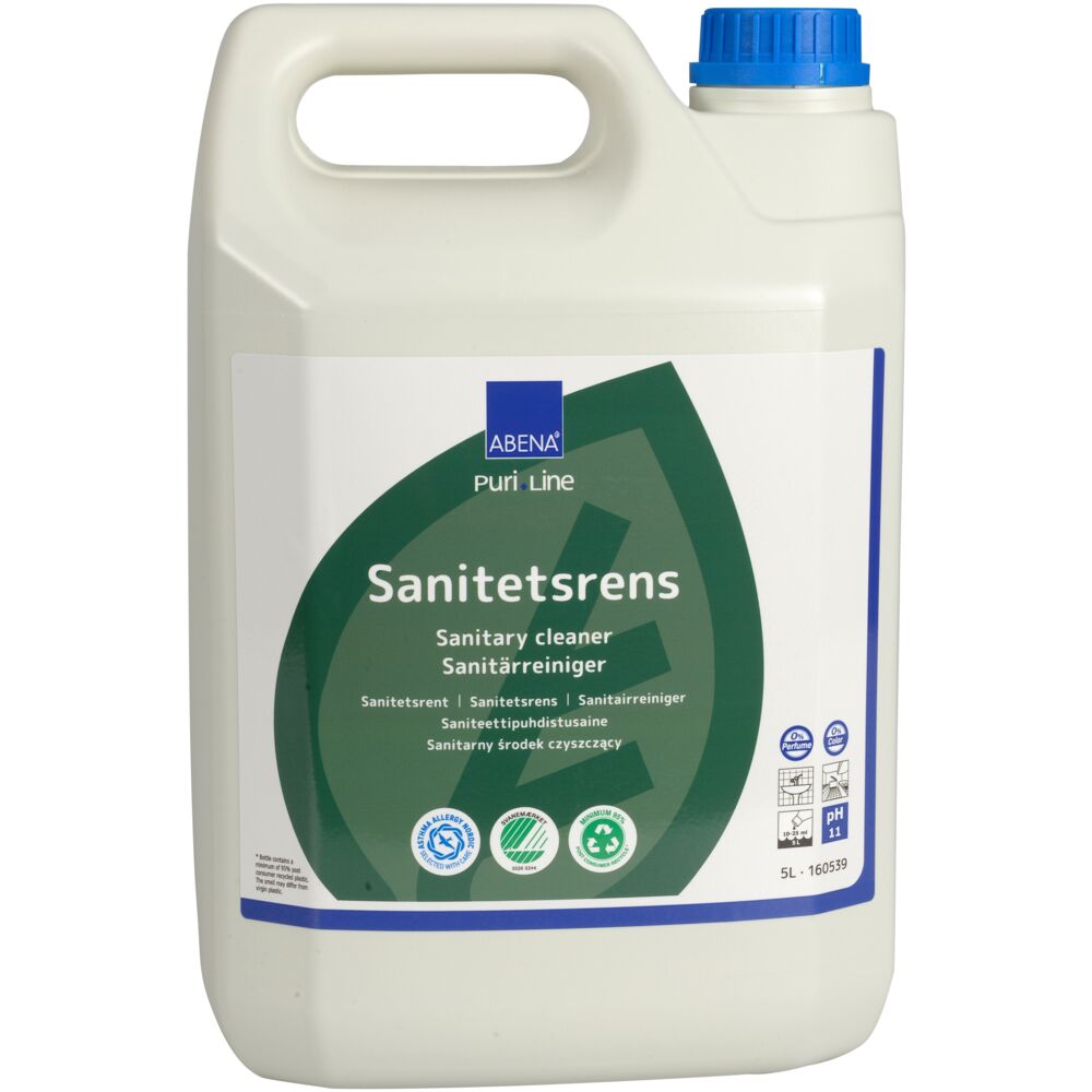 Sanitets- og kjøkkenavfetter, ABENA Puri-Line, 5 l, alkalisk/avfettende, uten farge og parfyme