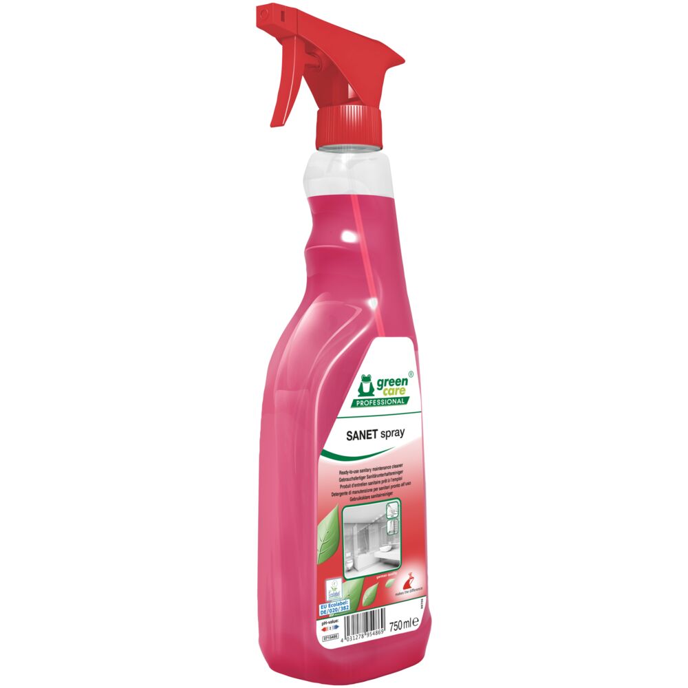 Sanitetsrengjøring, Green Care Professional Sanet Spray, 750 ml, rød, med farge og parfyme