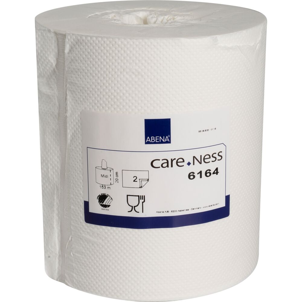 Senterrull, ABENA Excellent, 2-lags, 153m x20cm, hvit, nyfiber, midi, Ø18cm