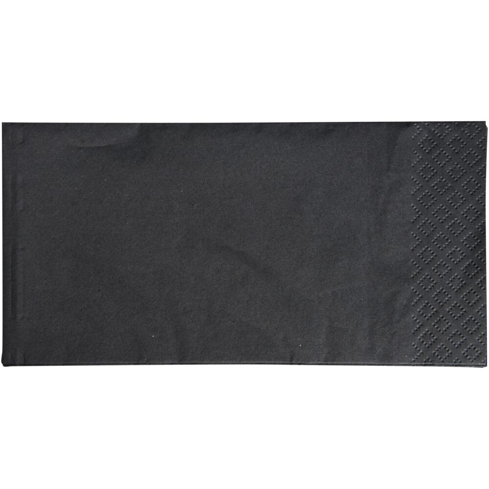 Serviett, middag, Bulkysoft, 40x40cm, 3-lags, 1/8 HF, sort, nyfiber
