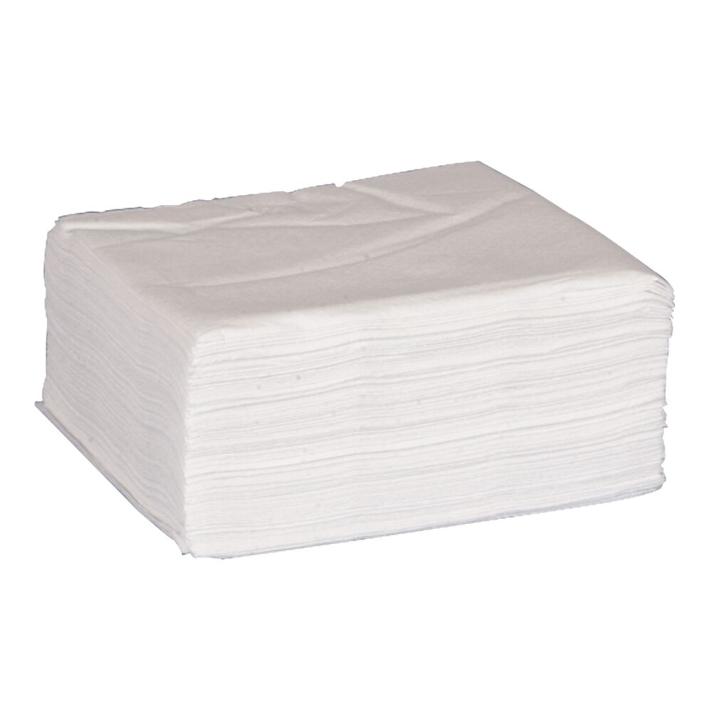 Serviett, økonomi, 1-lags, 1/4 fold, 33x33cm, hvit, nyfiber