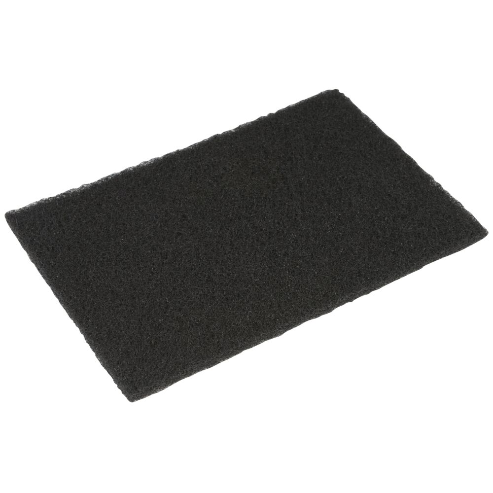 Skurefiber, 22,5x14,5x0,8cm, sort, nylon/polyester, grov skureeffekt