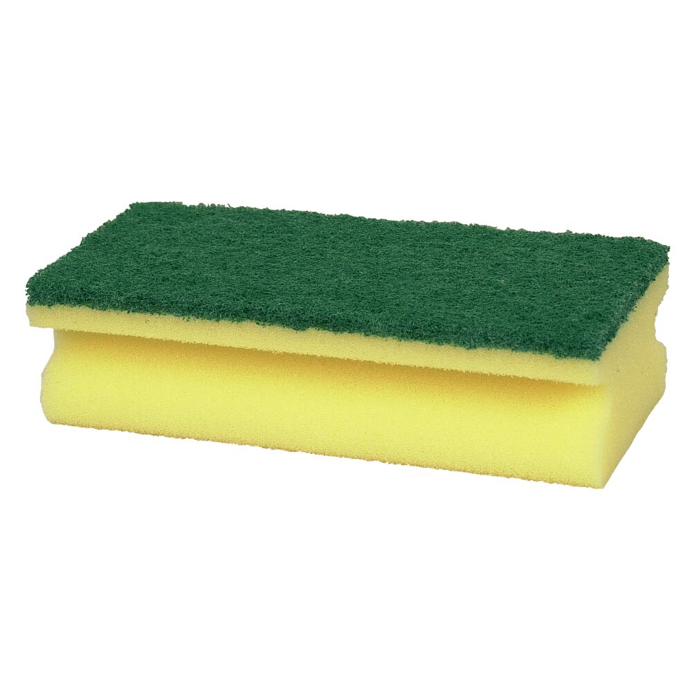 Skuresvamp, 11,7x6,9x4,2cm, grøn, nylon/polyester/polyether, grov skureeffekt