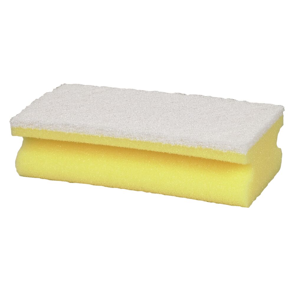 Skuresvamp, 14,3x6,9x4,5cm, hvit, polyester/polyether, fin skureeffekt
