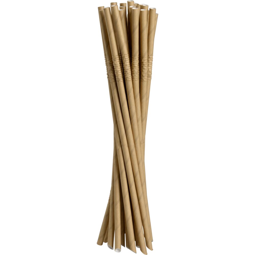 Sugerør, ABENA Gastro, 24cm, Ø6mm, brun, papir, med knekk