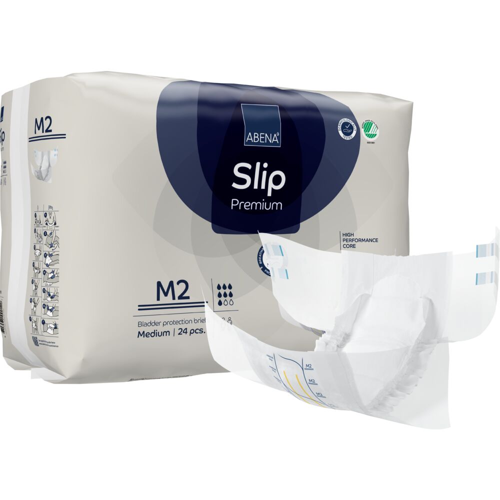 Tapebleie, ABENA Slip Premium, M2, hvit, blå fargekode