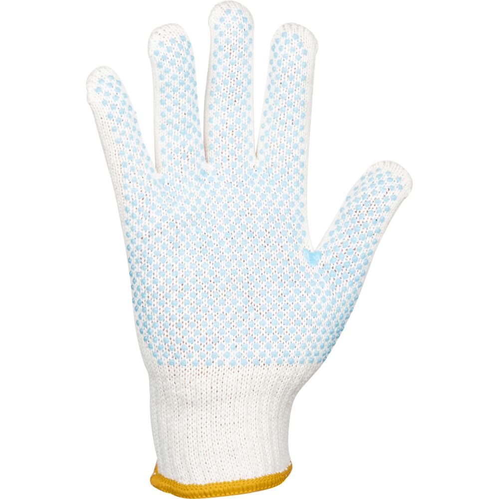Tekstilhanske, ABENA, 11, hvit, bomull/polyester/PVC, med knotter
