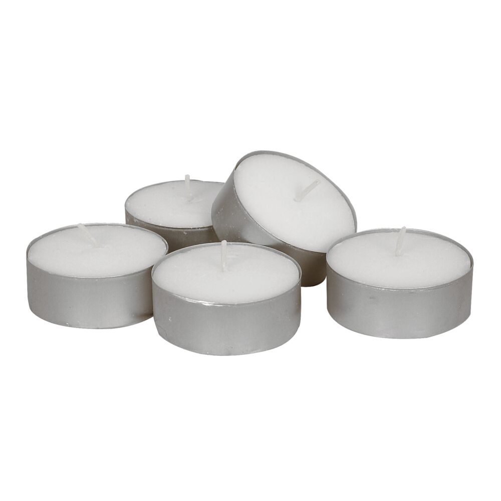 Telys, Ø5,5cm, hvit, parafin, 10 timer