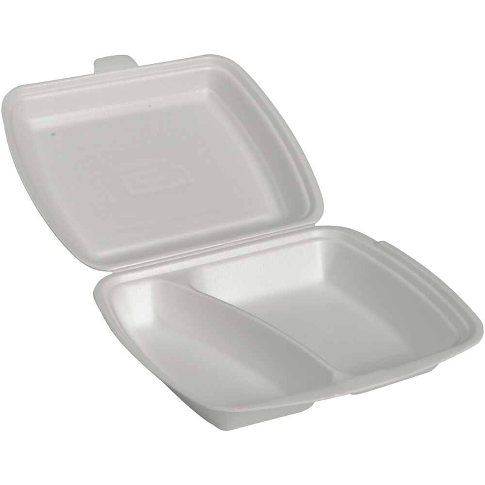 Termoboks, ABENA Gastro, 24x20x7cm, hvit, XPS, 2-roms, med hengslet lokk